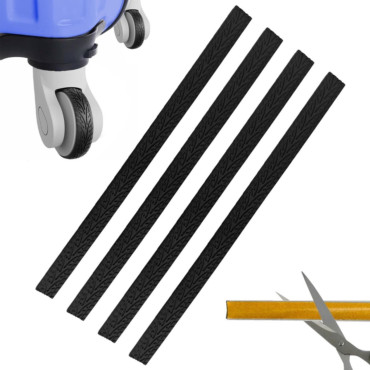 Set van 4 Rubber Beschermers voor Bagagewielen - Geluidsdempende, Antislip en Waterdichte Siliconenhoezen voor Koffers en Bureaustoelen
