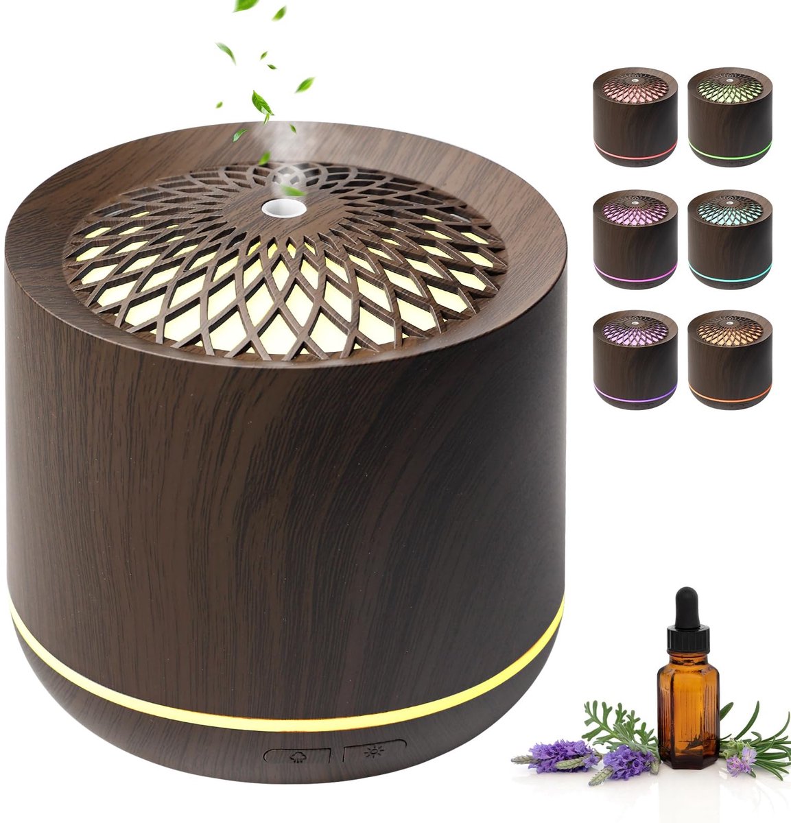 Dailygoods - 300 ml Aromadiffuser met 7 Kleuren LED Licht voor Aromatherapie