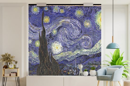 Behang - Fotobehang Sterrennacht - Vincent van Gogh - Breedte 280 cm x hoogte 280 cm