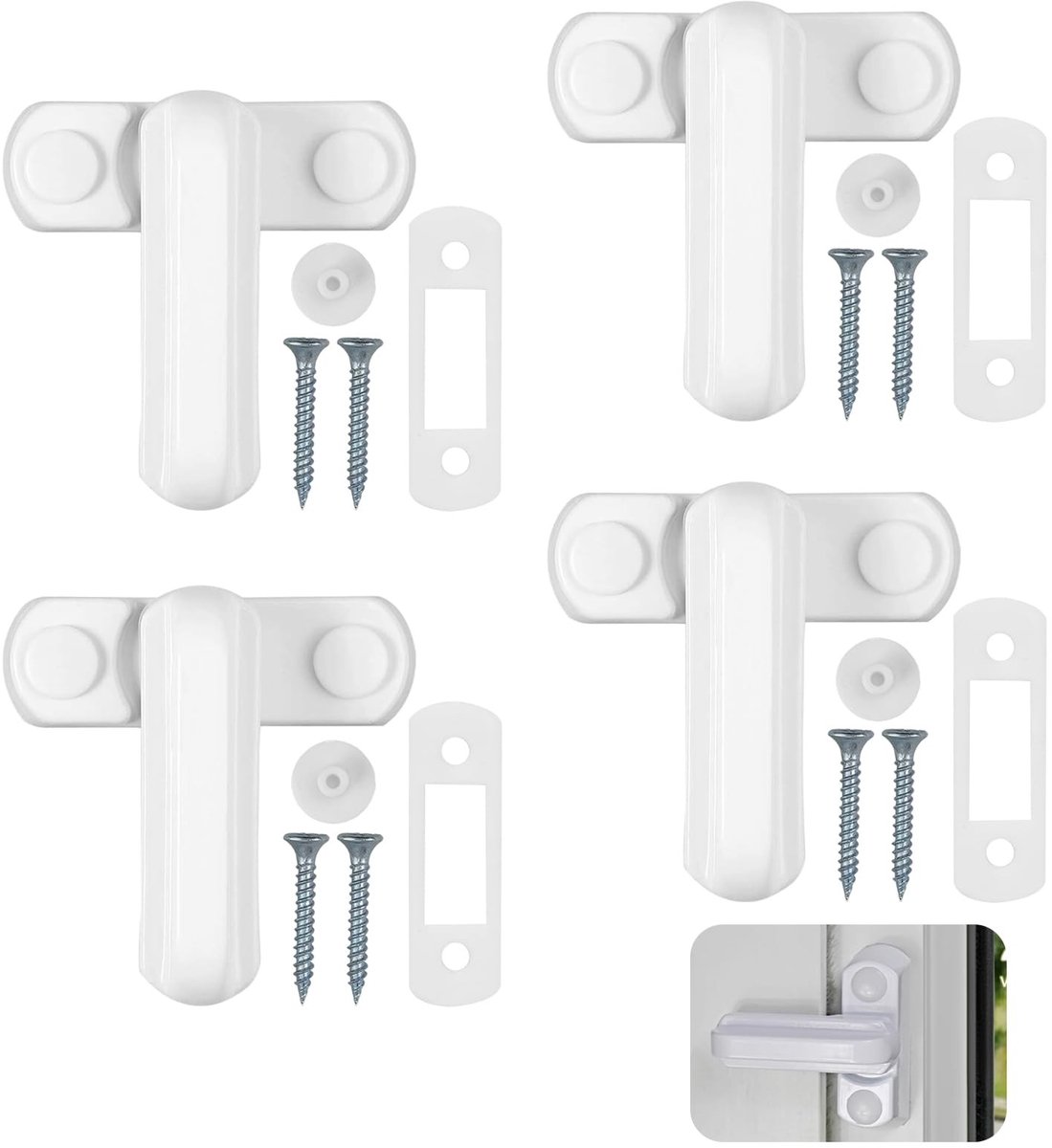 Dailygoods- Raamslot - 4 Stuks - Raambeveiliging Inbraak - Veiligheidssloten - Duurzaam Zinklegering - Eenvoudig te Installeren