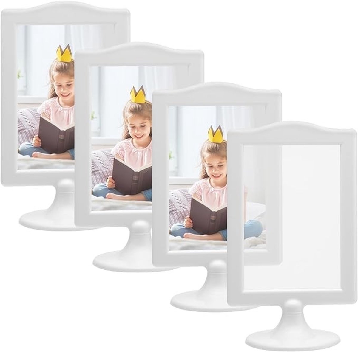 Dailygoods- Fotolijst Dubbelzijdig 10x15 cm - Tafelfotolijstset - Staande Fotolijst - Kaartenhouder - Decoratie - Voor Verjaardagsfeest/Evenementen - Fotohouder