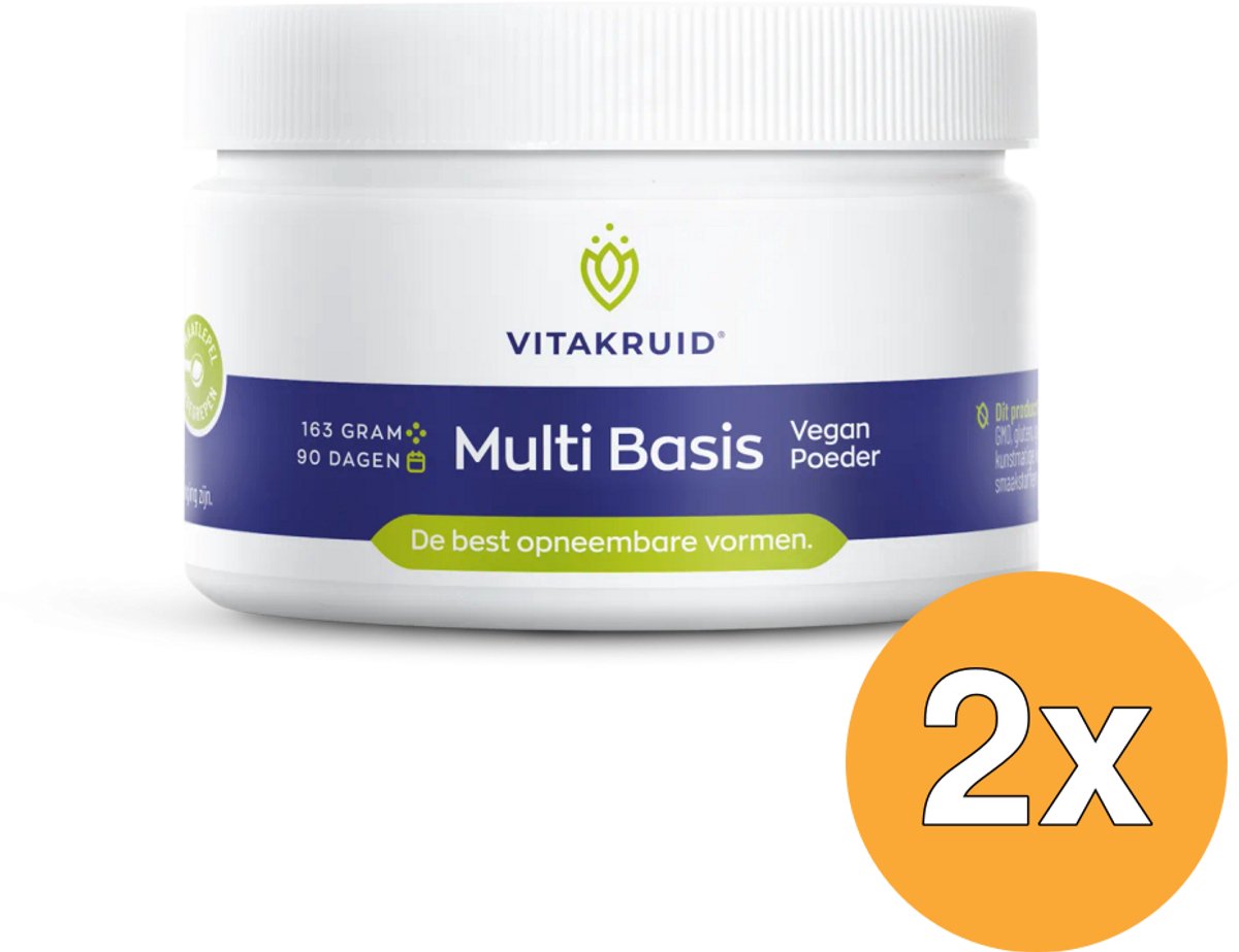 2x Vitakruid Multi Basis Vegan Poeder met Natuurlijke Vormen (163 gr)
