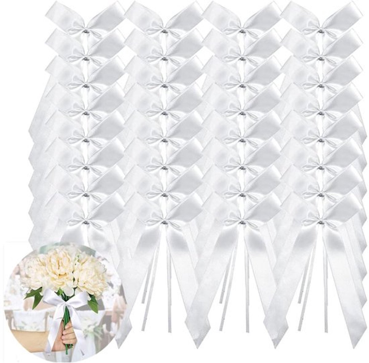 Store_8 - Satijnen autodecoratie - Bruiloftdecoratie - 100 stuks