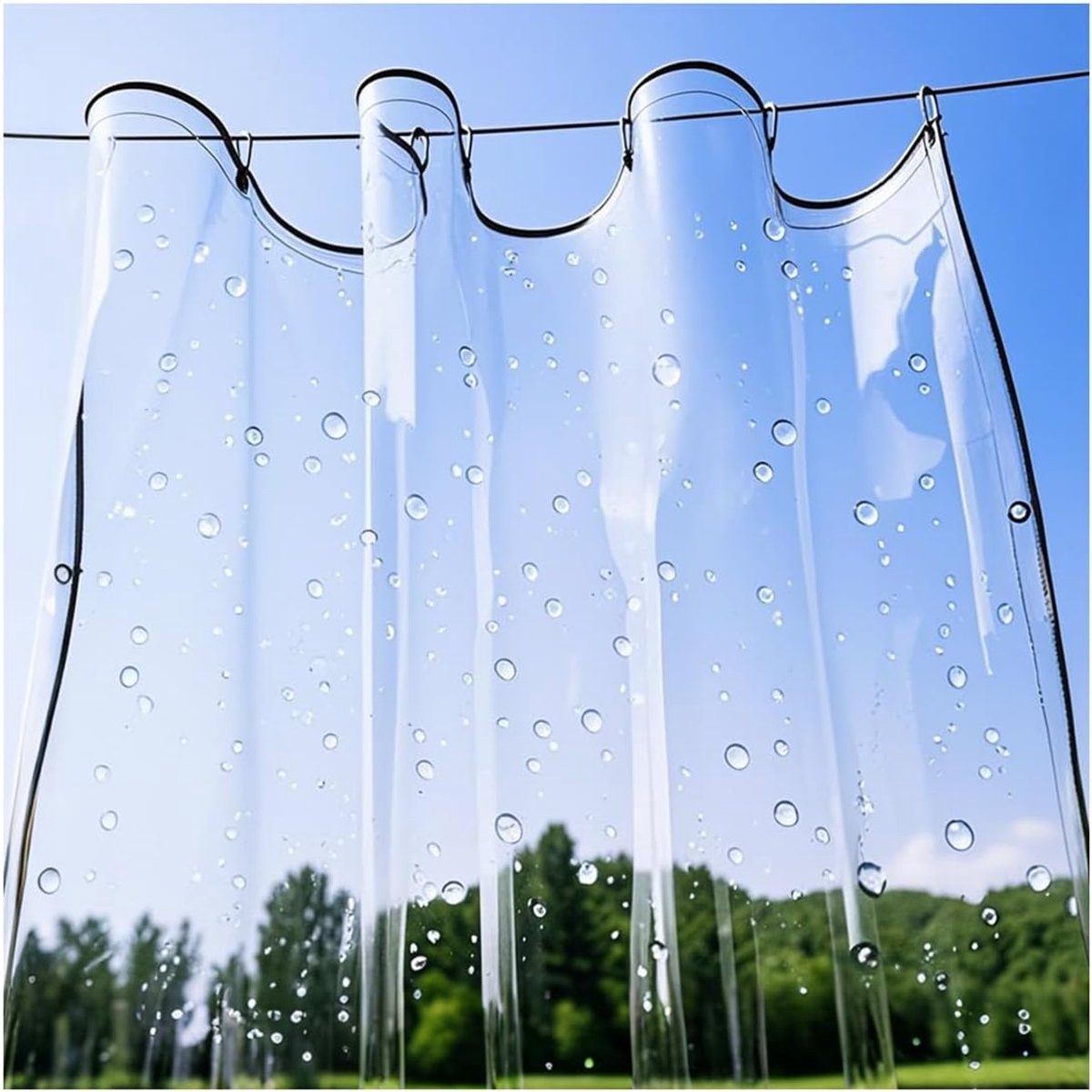 Dekzeil Waterdicht Heavy Duty Met Oogjes, 0,3 Mm Transparant Pvc Weerbestendig Zeildoek, Buiten Plant Regendichte Hoes Voor Tuinhuisje Serretuin (Size : 2.4x3m/7.9x9.8ft)