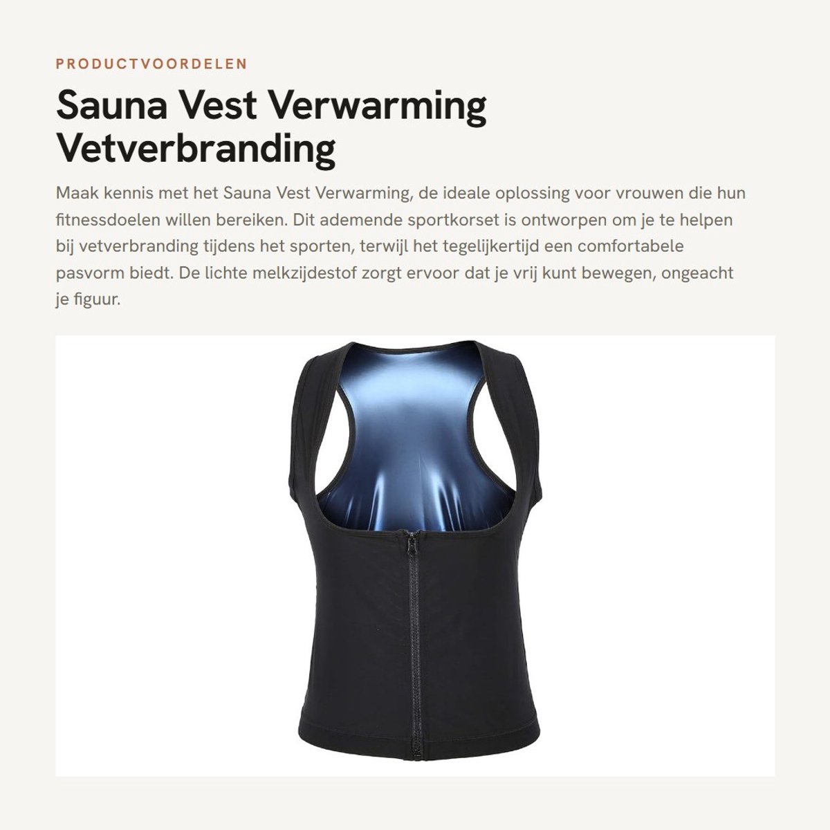 Dailygoods- Sauna Vest Verwarming - Zweetshirt Heren - Vetverbranding - Ademend - Flexibele Stof - Lichtgewicht - Comfortabele Pasvorm