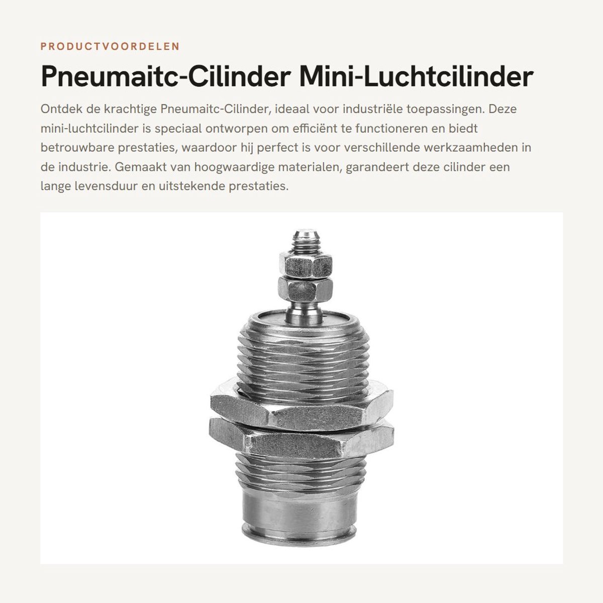 Dailygoods- Luchtcilinder Mini - 6/10/15Mm Boring - 5/10/15Mm Slag - 0,2/0,15~0,7 Mpa - Enkelwerkende Buitendraad - Fijn Materiaal voor Betere Prestaties - Grendelcilinder