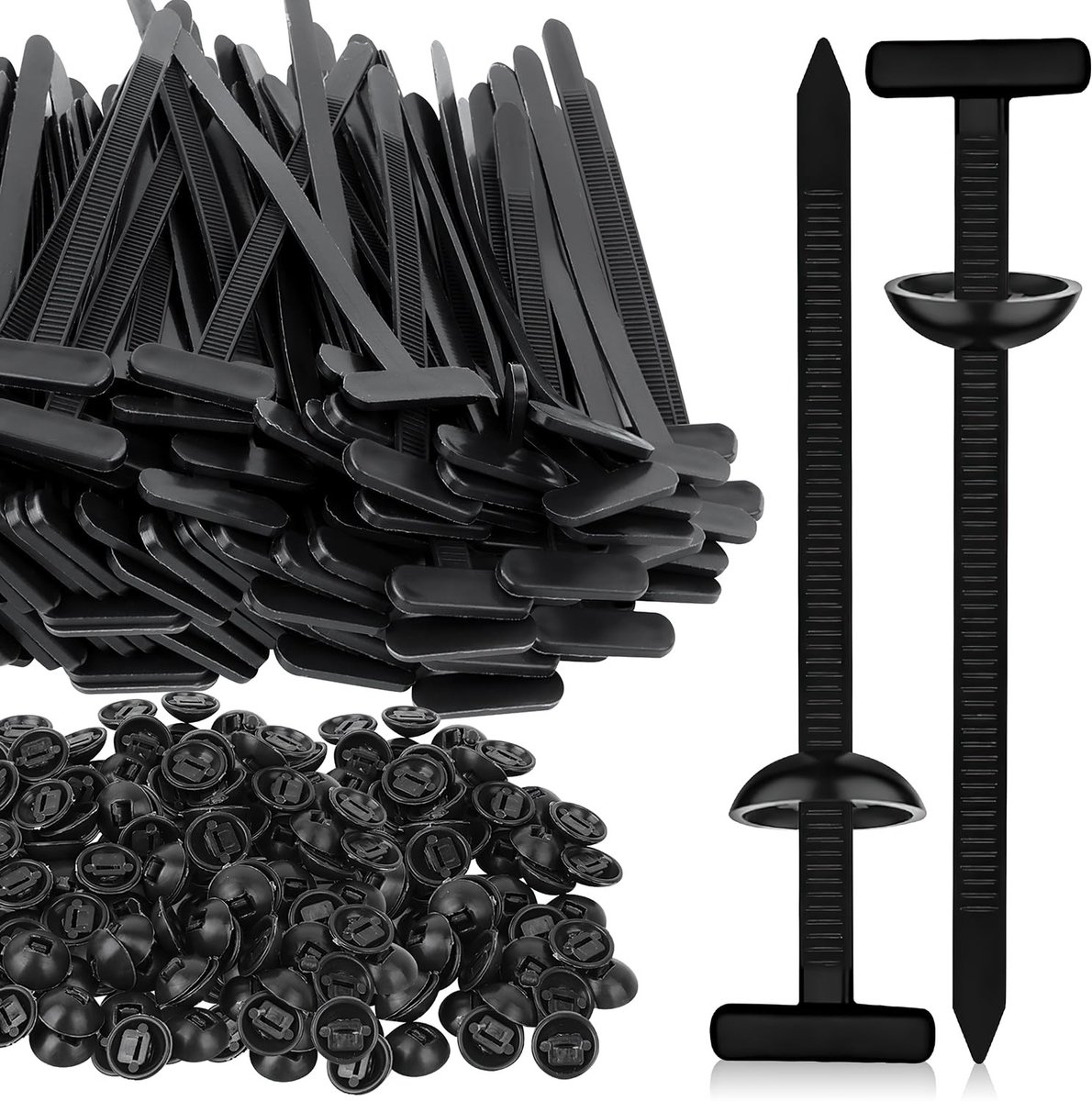 Dailygoods - Universele kabelbinders gesp 100 stuks kabelbindergesp van nylon kabelbinder met pen en knop design robuust zelfborgend gereedschapsbevestigingen voor machines auto dagelijkse reparaties