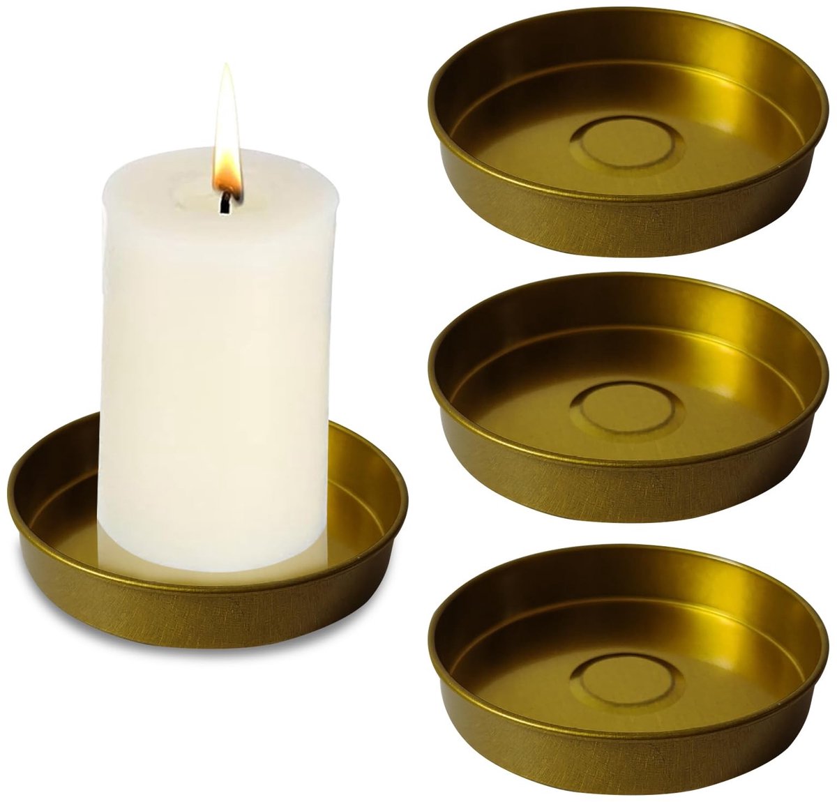 Dailygoods- Kandelaar Goudkleurig - 4 Stuks - Elegante Kandelaar - Kaarsenhouder voor Bruiloft - Feestdecoratie - Diameter 9 cm