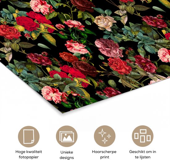 Poster Fleurs - Vintage - Roses - 120x180 cm XXL