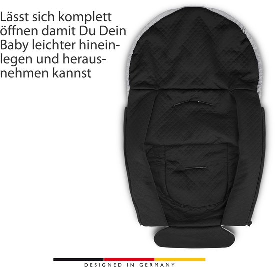 Voetenzak Tulip Fashion Edition - voor babyzitje Tulip - ingewerkte sleuven voor gordelgeleiding & veilige bevestiging van het gordelsysteem in de auto - kleur: mineraal — afbeelding 2