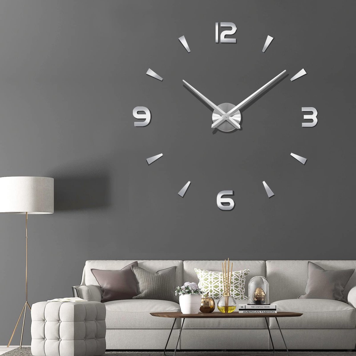 Wandklok, doe-het-zelf sticker, wandklok, moderne frameloze 3D-wandklok, Romeinse cijferstickers, kunst, wandklok, wooncultuur, knutselen, grote klok voor kantoor, woonkamer, slaapkamer