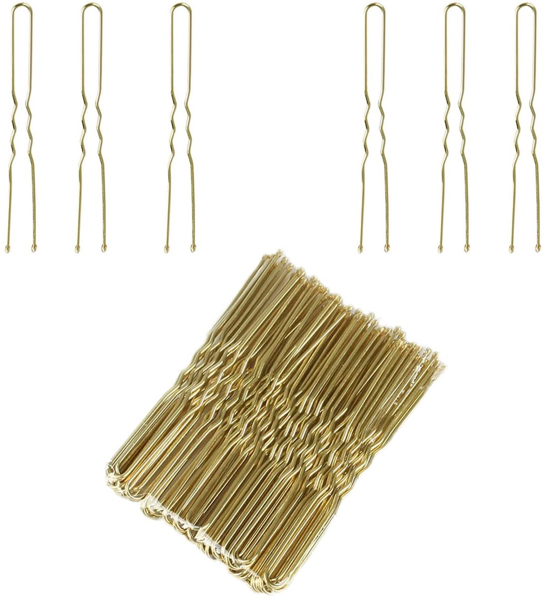 Haarspelden Bobby pins haarspelden metalen haarspelden meisjes haaraccessoires bun pins 50 stuks ideaal voor alle haartypes (U-goud)