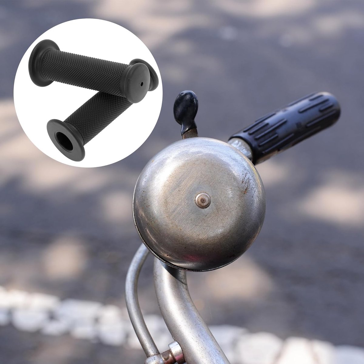 Ergonomische rubberen fietsgrepen 117 mm - Korte stuurgrepen voor fietsen, scooters en MTB - Zwart, 2 stuks