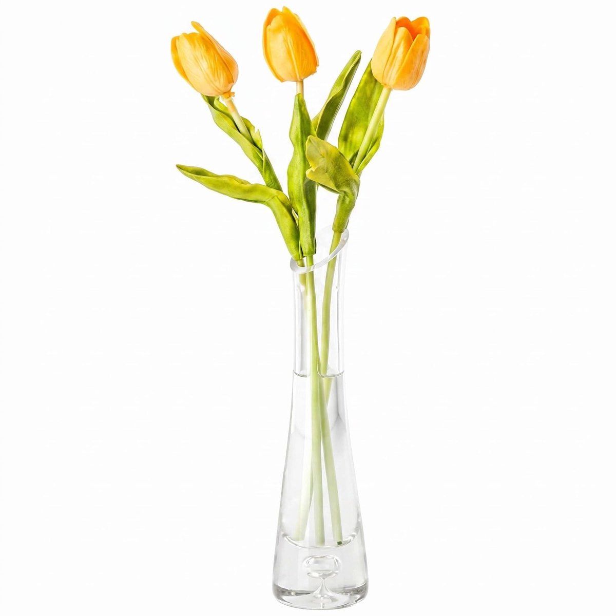 Vaas Lange Dunne Smalle Hals Glazen Vazen Clear Mini Mond Enkele Stam Vazen voor Decoratieve Home Decor Woonkamer Kantoor en Centerpieces