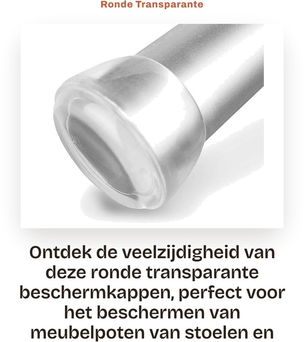 Dailygoods- Beschermkappen Transparant - 4 Stuks - 28 mm - Duurzaam - Kunststof - Voor Meubelpoten - Bescherming Tegen Krassen - Meubelbescherming