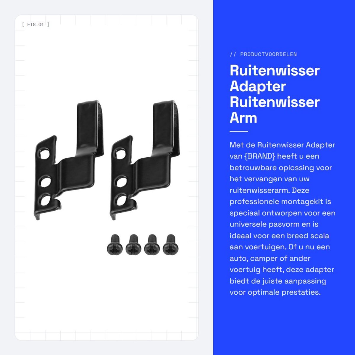 Dailygoods - Ruitenwisser Adapter - Ruitenwisser Arm Adapter Kit - Professionele Montage - Universele Pasvorm - Betrouwbaarheid - Geschikt voor Divers...