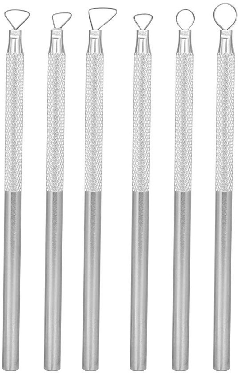 Dailygoods- Kleigereedschap 6-delige Set - Aluminiumlegering - Antislip Handgreep - Multifunctioneel - Snijschraper - Voor Keramiek en Modelleren - Beeldhouwerstools