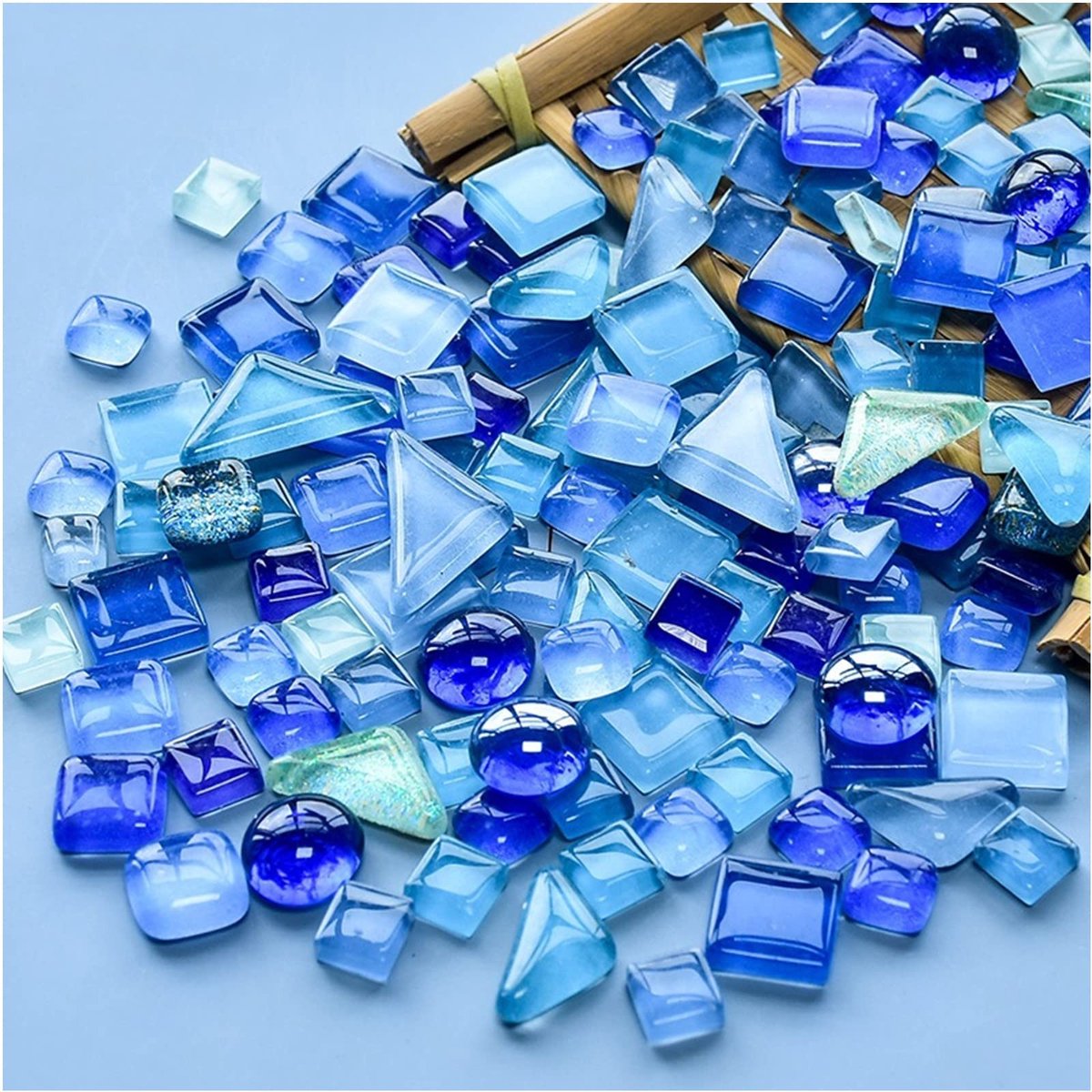 Dailygoods - 200g Mini Mozaïek Tegels voor DIY Projecten - Blauwe Serie