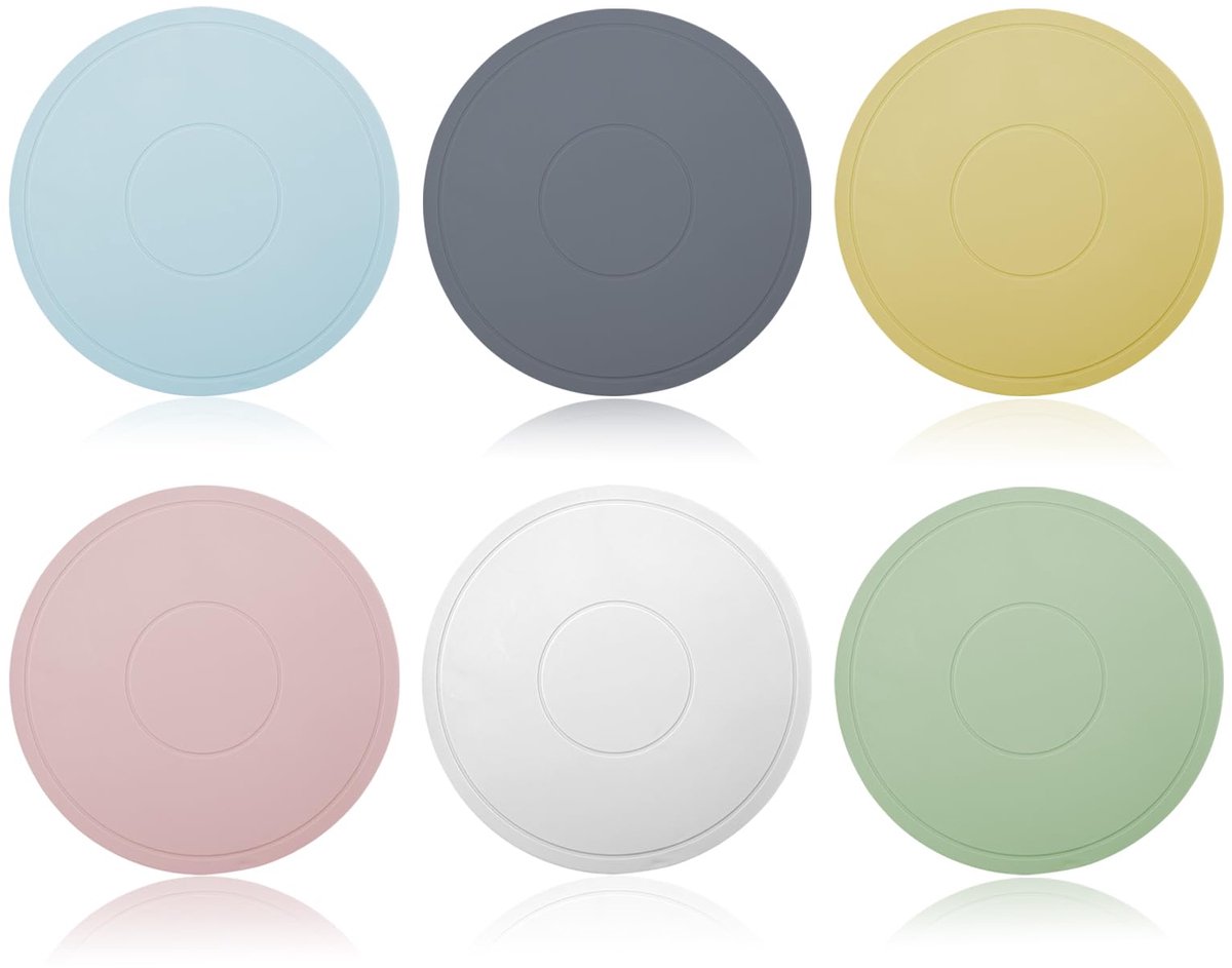 6 stuks siliconen ronde onderzetter 15 cm onderzetters hittebestendige antislip siliconen mat ronde pannenlappen voor keukenpotten kommen kopjes borden 6 kleuren