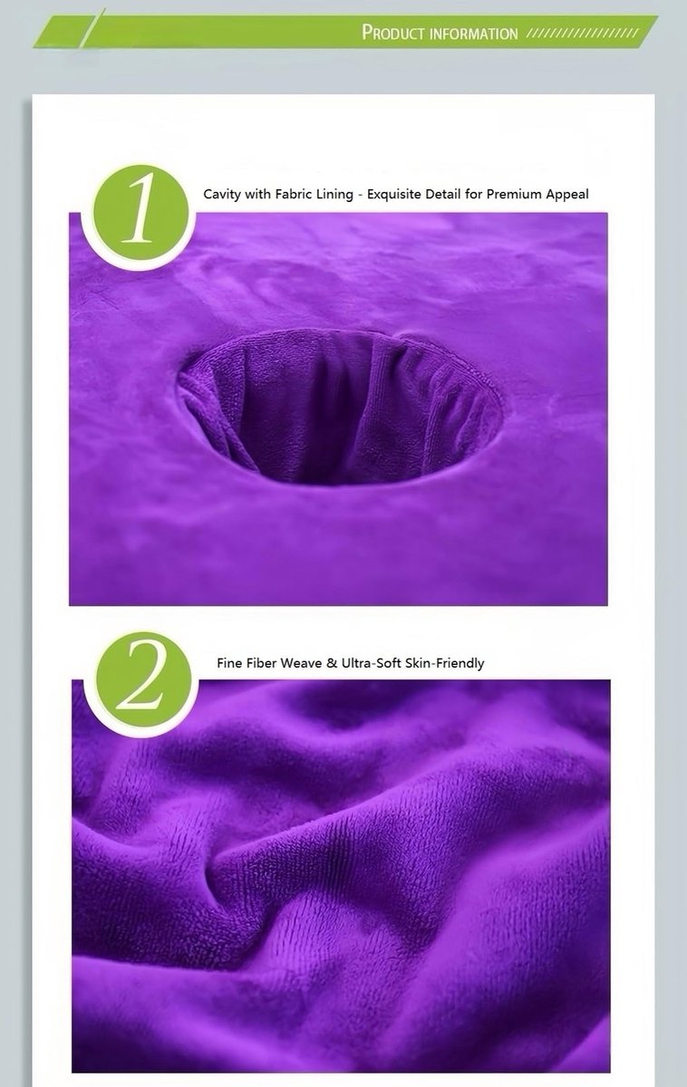 hoes handdoek met gat voor gezichtskussen, premium hoeslaken met vergrendelde randen (wit vierkant)