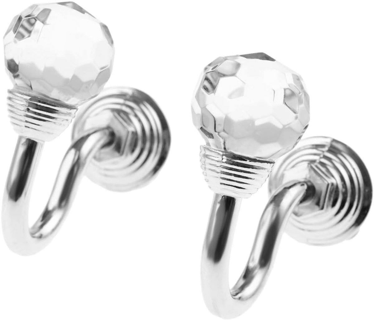 Gordijnbinders, decoratieve diamantvormige wandhaken met schroeven voor gordijnen en veelzijdige ophangaccessoires, zilver