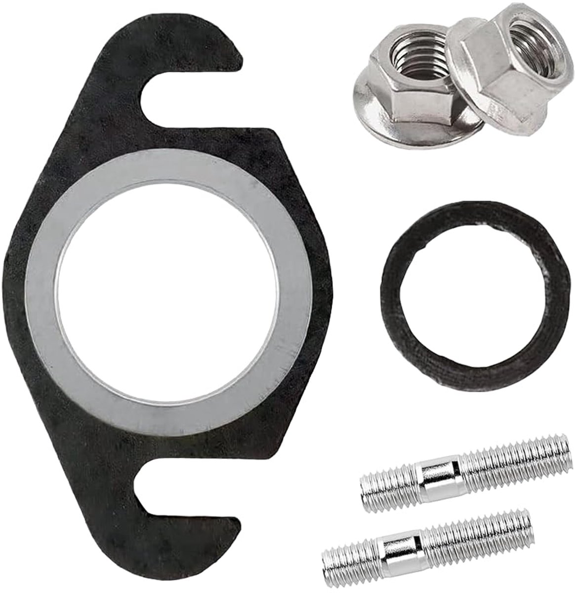 Set, Uitlaat Standbout Krümmer Pakking Set, 50ccm 2T Roller Eencilinder Uitlaat, Motorfiets Uitlaatpakking Universele Uitlaatkrümmer, Compatibel met Aerox Bw's, Aerox, Mach-G