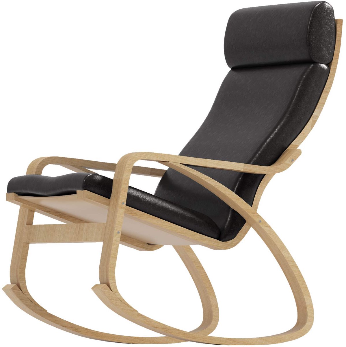 vervangende hoes van imitatieleer is compatibel met Poang fauteuil. Alleen slipcover. Stoel is niet inbegrepen. (een hoofd kunstleer zwart)