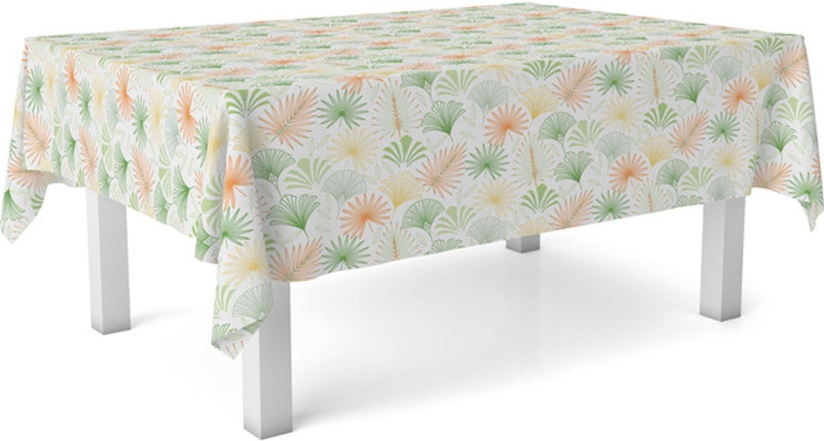 Wasdoek tafelkleed, afmetingen 220 x 140 cm, vlekwerend, palmgroen, 100% gemaakt in Spanje, geen doordringen van vloeistoffen