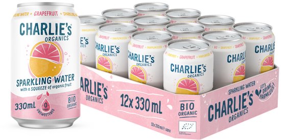 Charlie's Organics Sparkling Water Grapefruit BIO - 12 x 330 ml