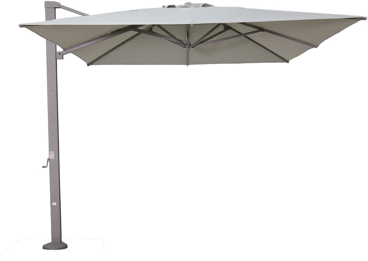 Garden Impressions Hawaii Emperor telescoop zweefparasol 300x400 taupe/zand