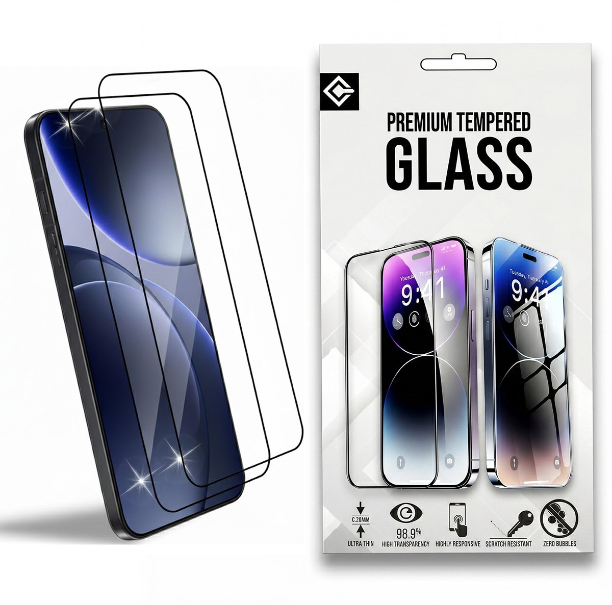 Casemania Glas Geschikt voor Oppo Reno16 5G - Screenprotector Glas Gehard - Tempered Glass - Volledige Bescherming - 2 Stuks