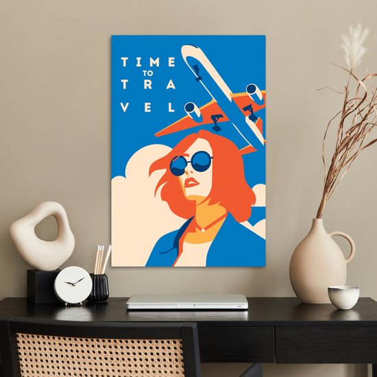 Vol vacances Temps de travel avec une femme 60x90 cm