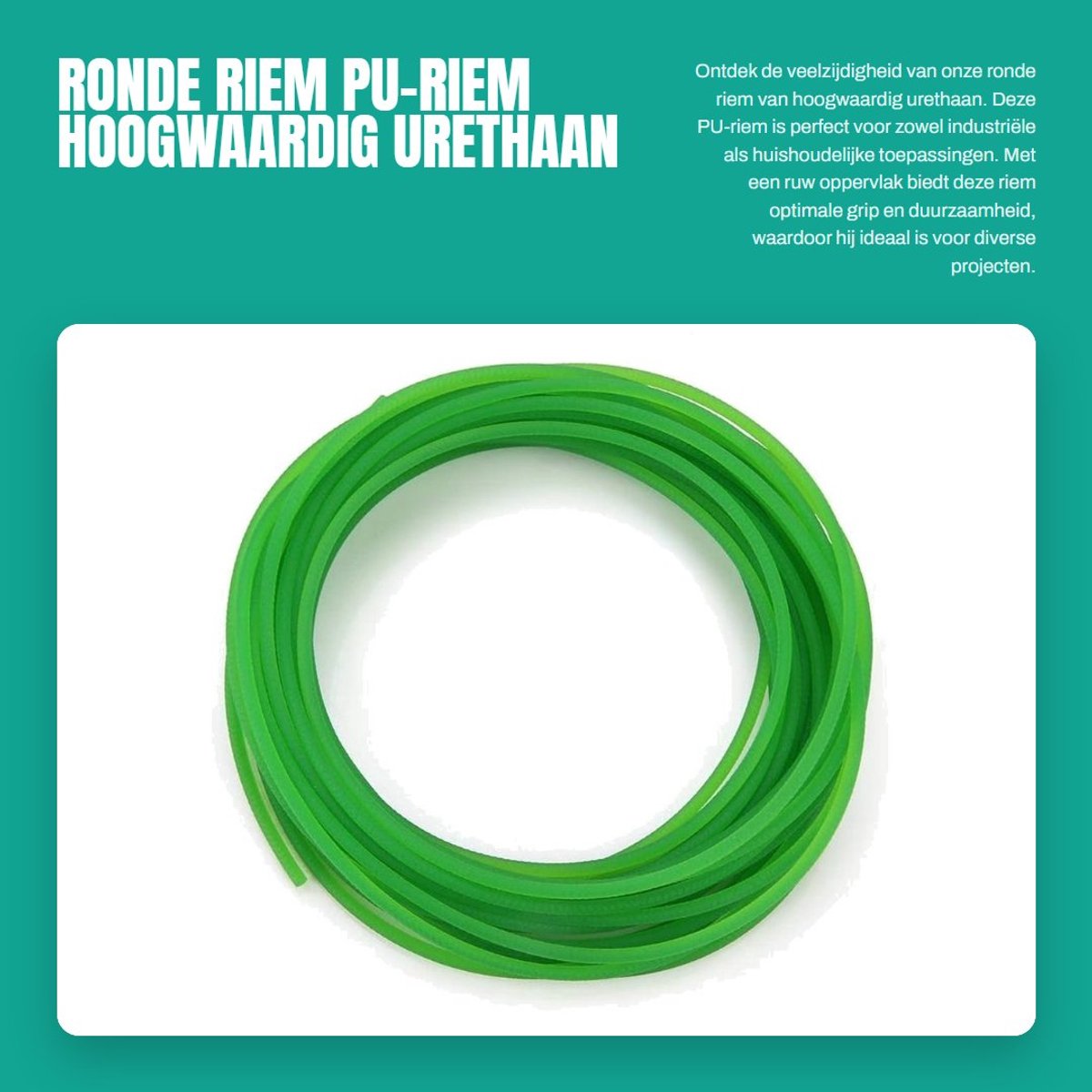 Dailygoods- PU-riem hoogwaardig urethaan - ronde riem - ruw oppervlak - 3 mm x 10 m - industriële producten - verbeterde werkefficiëntie - Aandrijfriem