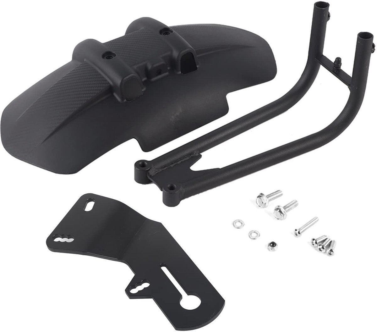 Dailygoods- Spatbord Achter - Motorfietsspatbord - Gemodificeerde Regenplank - Bescherming tegen Water - ABS/Roestvrij Staal - Universeel 12-18 Inch - Motorfietsspatscherm