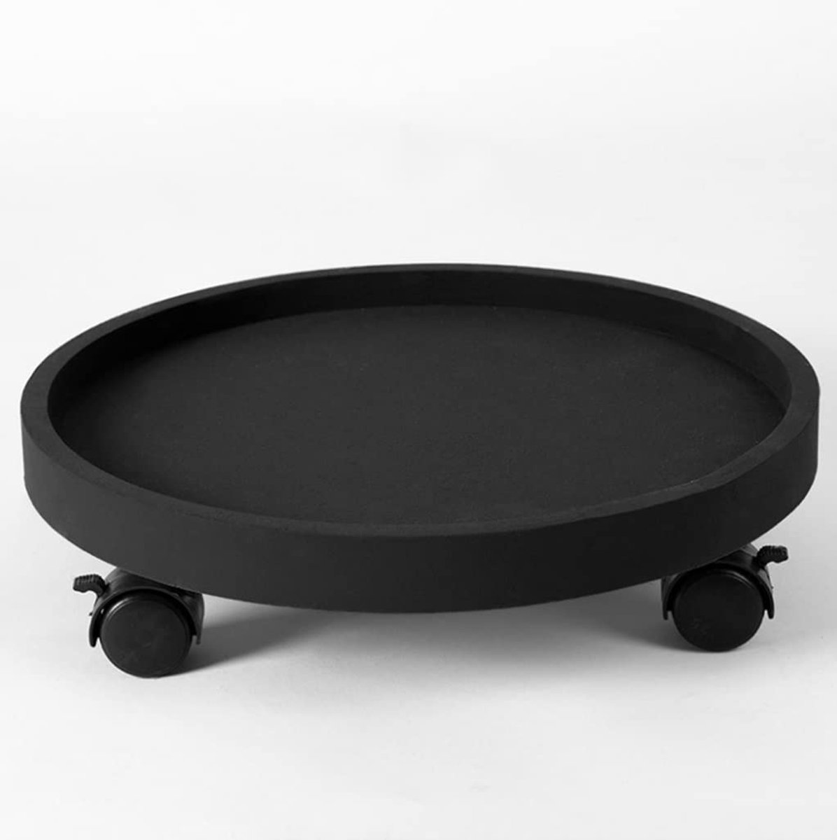 Dienblad beweegbare ronde samengestelde basis bloempot bloem stand met versterkte wiel plant stand zwart (Size : 44cm)