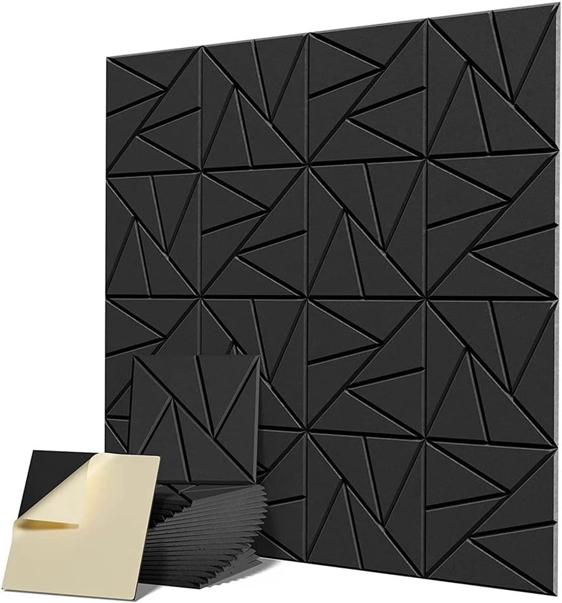 Akoestische Panelen - Geluidsisolatie - Geluidsverbetering - Hoge Dichtheid - 16 Stuks - Grijs
