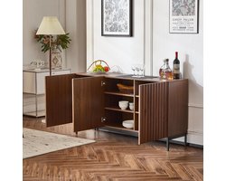 Decoratieve Kast - Opbergkast Dressoir - Stijlvolle Opslag - Golvend 3D-design - 150x40x80 cm - Natuurlijk
