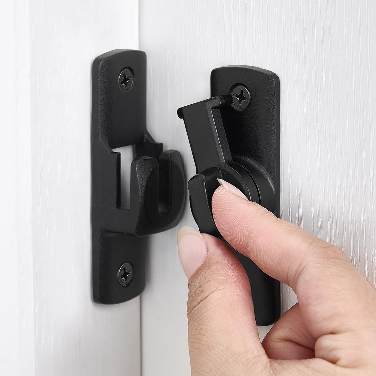 Schuifdeursluiting, 90/180 graden deurslot, aluminium hoekdeurslot, klapdeursluiting hardware, deurveiligheid schuifdeurslot, kast, schuifdeur, badkamer, zwart - 2 stuks