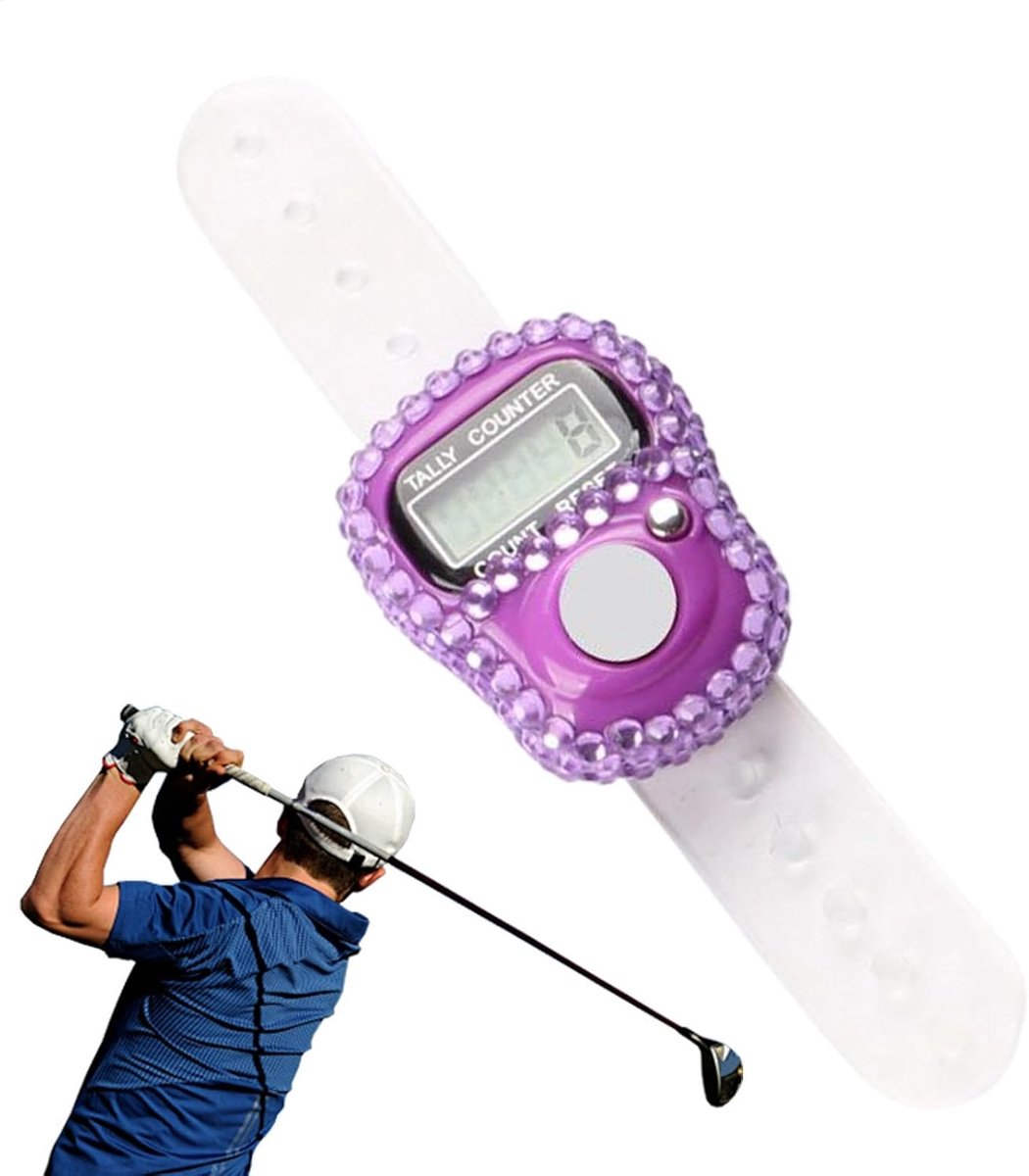 Digitale Tellers - Vinger Clickers - Activiteiten Volgen - Eenvoudige Resetknop - 4x14x4 cm - Paars