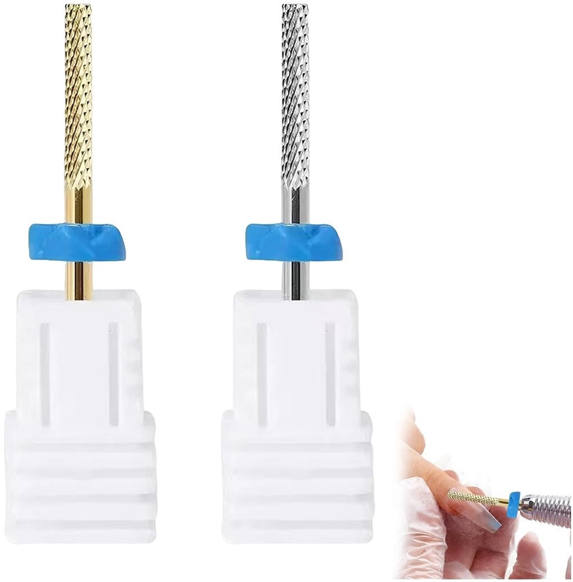Dailygoods- Nagelfreesjes 2 Stuks - Polijstkop voor Nagriemverzorging - Zachte Verwijdering Dode Huidcellen - Duurzaam Wolfraamcarbide - Tijdbesparend Gebruik - Nagelvijl