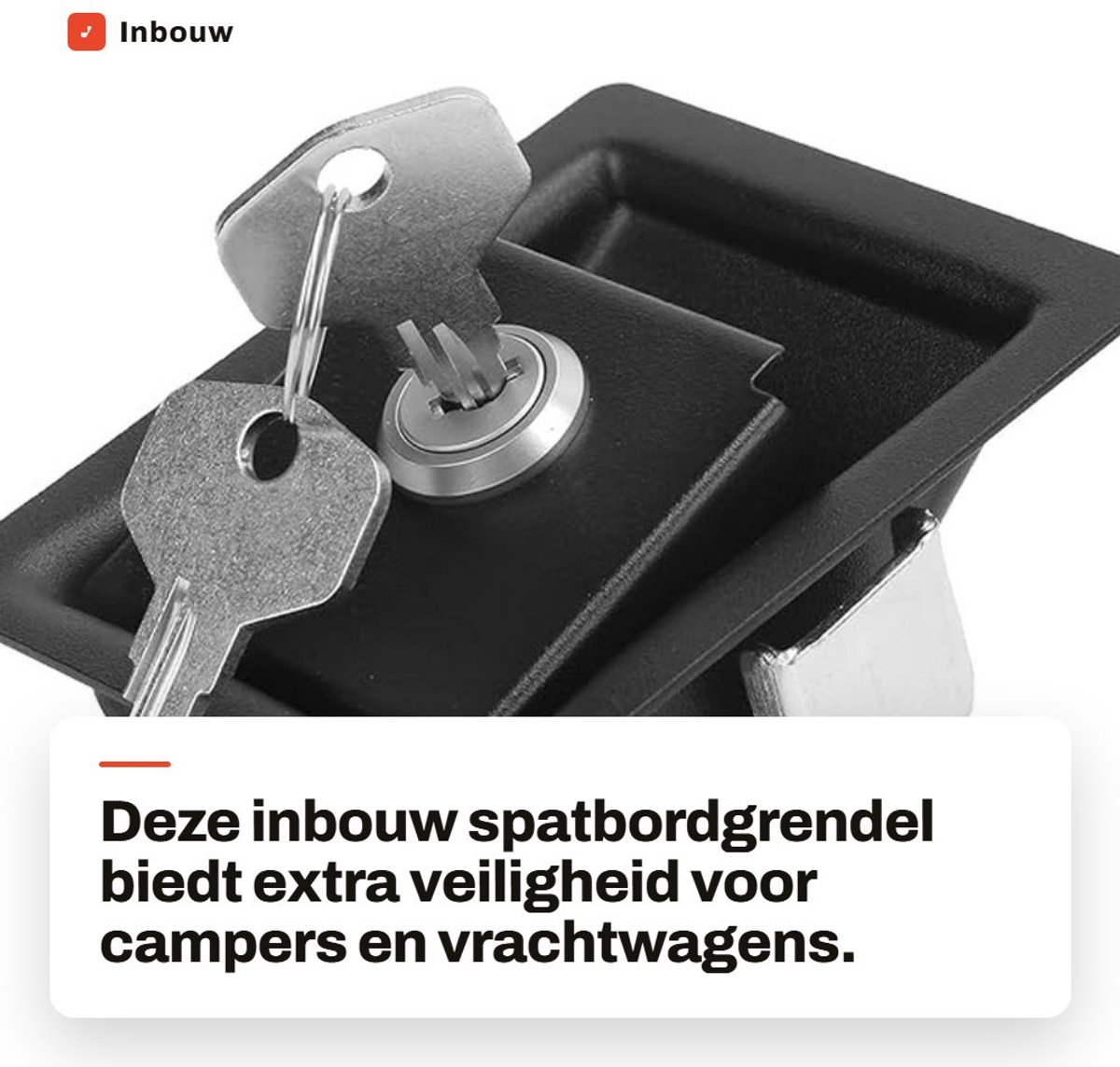 Dailygoods- Deurslot RV - 304 RVS - Inbouw Spatbordgrendel - Eenvoudige Installatie - Inclusief 2 Sleutels - Afmetingen 85 x 68 x 20 mm - Sloten