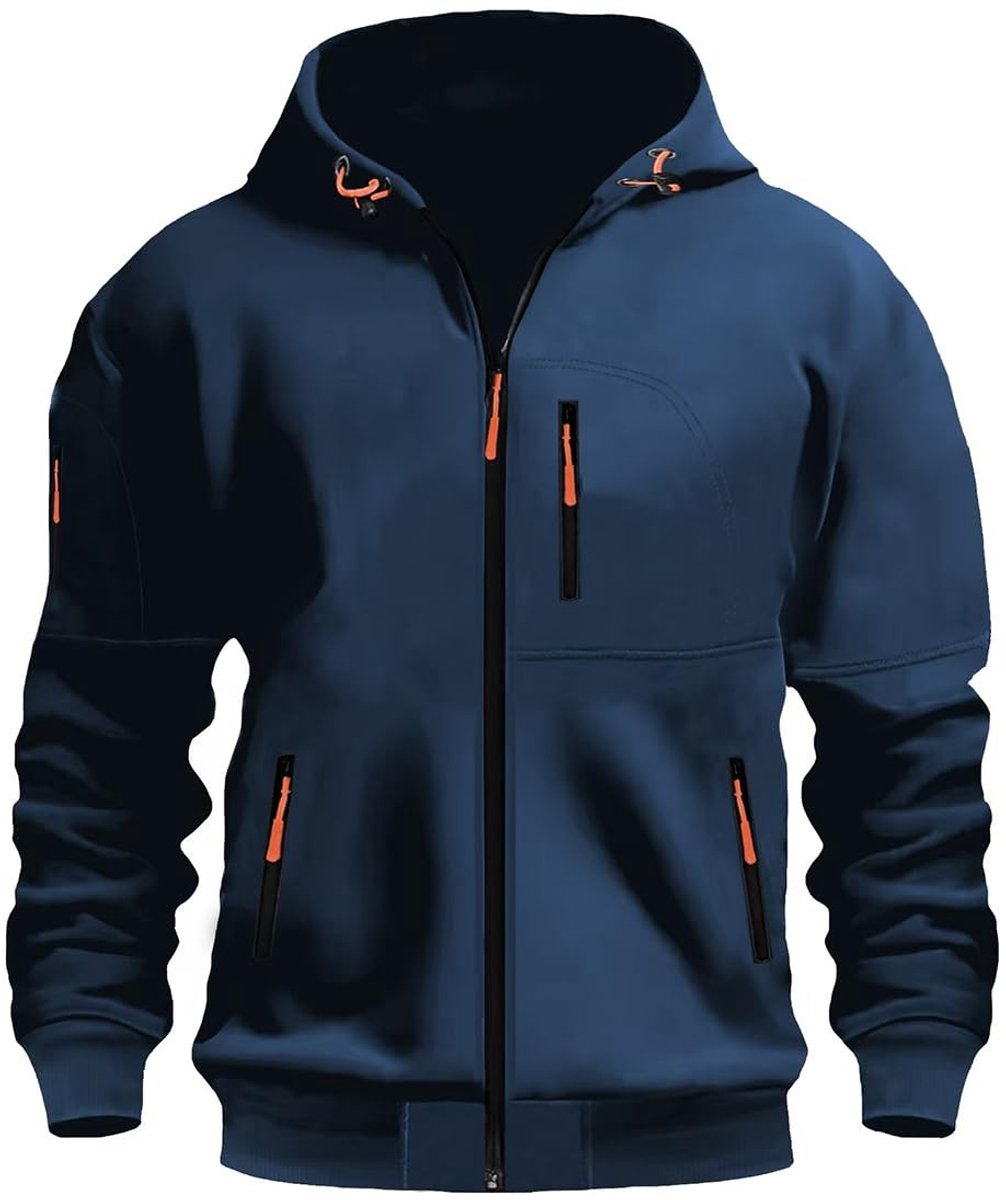 Dailygoods- Hoodie Heren met Rits - Sportjack - Multifunctioneel - Gebreid Vest - Capuchon - Polyester met Ademend Vermogen - Sweatshirt