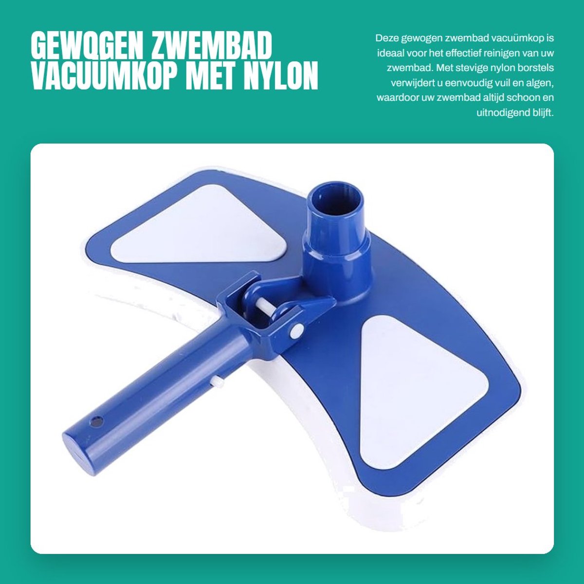 Dailygoods- Vacuümkop Gewogen - Zwembadstofzuiger - Bodemzuiger - Zwembadreiniger - Nylon Borstels - Hoogwaardige Kwaliteit - Zwembadzuiger