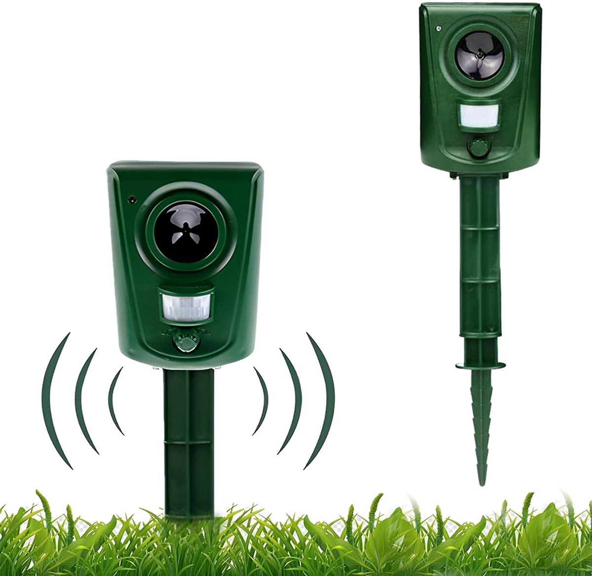 Verdelger voor buiten - Ultrasone kattenverdelger op zonne-energie - Kattenverdelger - Nertsverdelger - Dierverdelger - IP65 Waterdicht - Knaagdierverdelger - Ongedierteverdelger - Groen