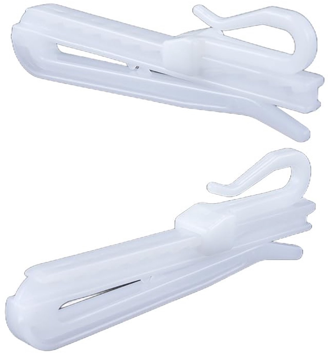 Dailygoods- Gordijnhaken 50 Stuks - Verstelbare Plooien - Plastic Haken - Lichtgewicht Ontwerp - Geschikt voor Standaard Rails - 70 mm Lengte - Gordijnclips