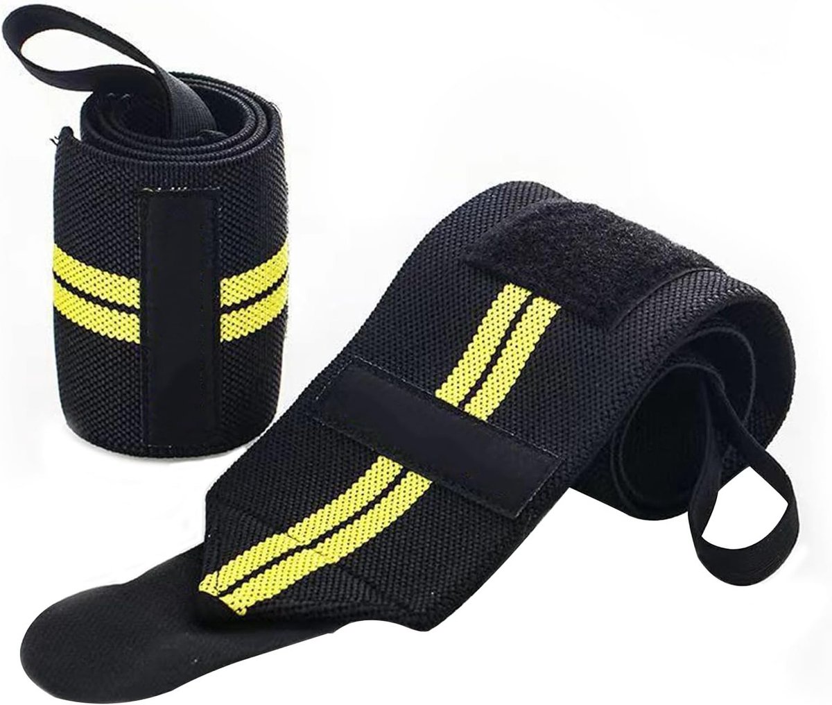Professionele Lifting Straps voor Krachttraining met Snelle Ontgrendeling en Metalen Bouten, Ideaal voor Powerlifting, Crossfit en Fitness, Geschikt voor Vrouwen en Mannen, Geel Gestreept, Set van 2