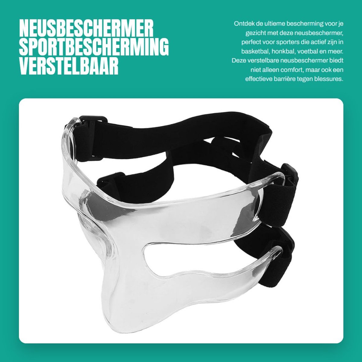 Dailygoods- Neusbeschermer Verstelbaar - Neuskapje Tegen Zon - Neus Beschermer Tegen De Zon - Gelaatsscherm - Bescherming Tegen Blessures - Helder Zicht
