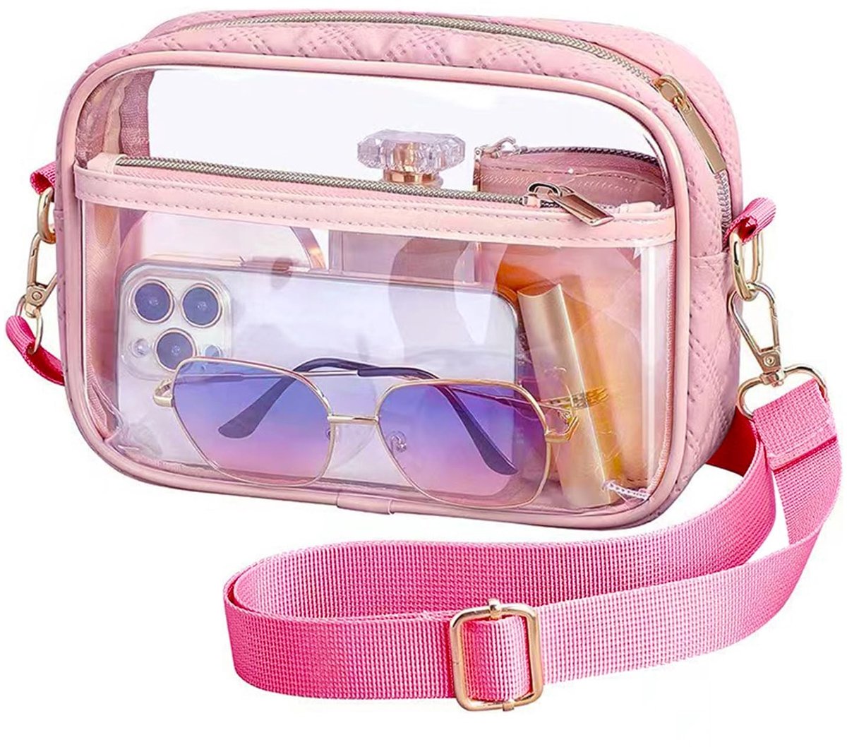 Dailygoods- Schoudertas Waterdicht - Doorzichtige Tas - Crossbodytas Dames - Sling Bag - Verstelbare Riem - PVC 22x15,5x6 cm - Transparante Tas