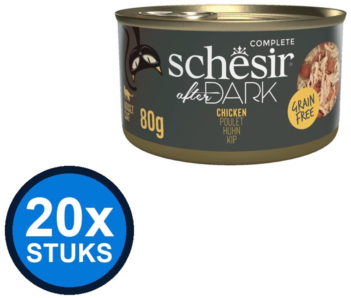 12x Schesir After Dark - Kip in Bouillon - Kattenvoer Natvoer - 80g
