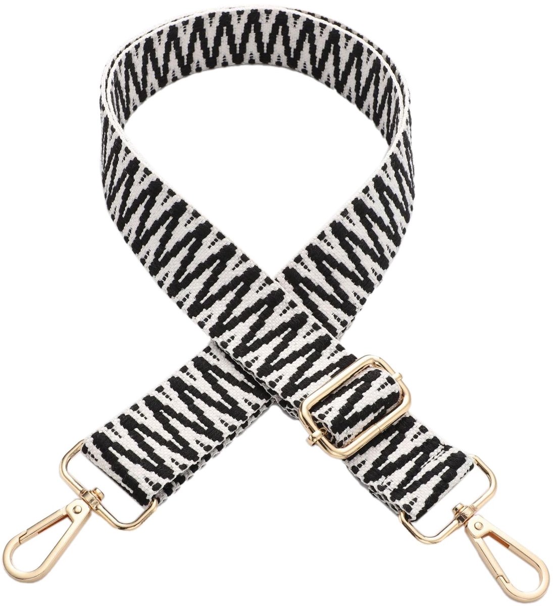 Dailygoods- Schouderriem Verstelbaar 75-145 cm - Tasriem 3,8 cm Breed - Vervangende Schouderband - Gouden Gesp - Polyester Materiaal - Modieuze Tasriem - Tasband